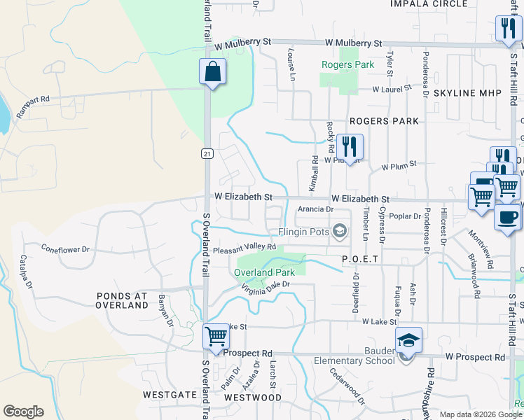 map of restaurants, bars, coffee shops, grocery stores, and more near 1005 Andrews Peak Drive in Fort Collins