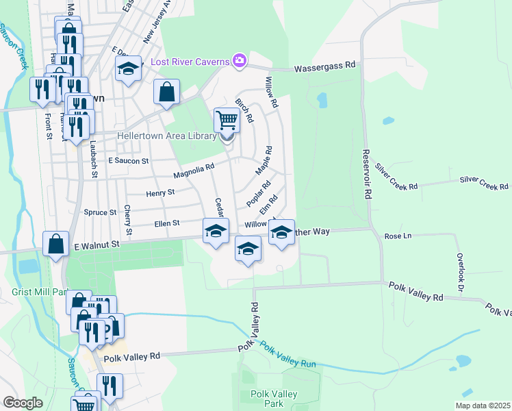 map of restaurants, bars, coffee shops, grocery stores, and more near 826 Poplar Road in Hellertown