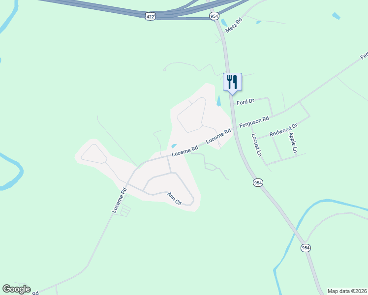 map of restaurants, bars, coffee shops, grocery stores, and more near 124 Huckleberry Road in Indiana