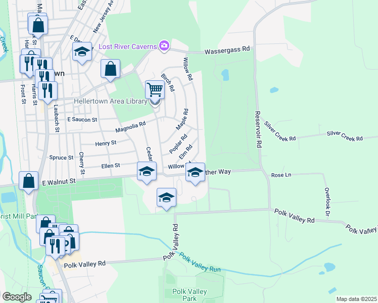 map of restaurants, bars, coffee shops, grocery stores, and more near 868 Elm Road in Hellertown