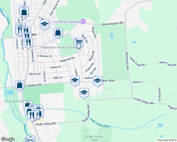 map of restaurants, bars, coffee shops, grocery stores, and more near 826 Poplar Road in Hellertown