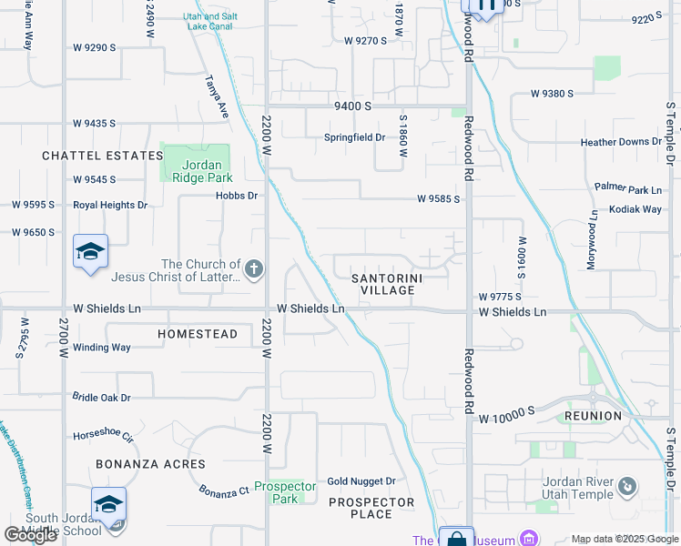 map of restaurants, bars, coffee shops, grocery stores, and more near 9729 Kamari Drive in South Jordan