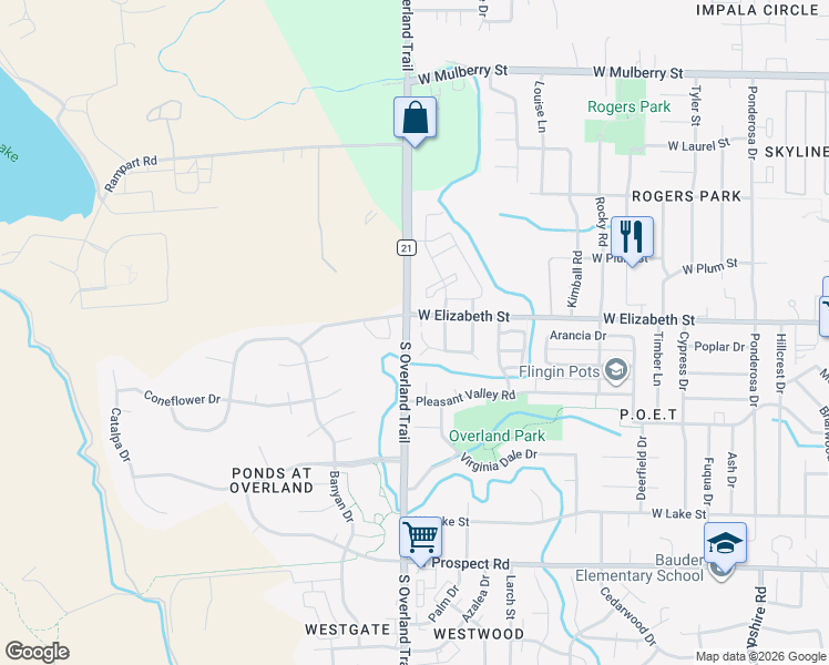 map of restaurants, bars, coffee shops, grocery stores, and more near in Fort Collins
