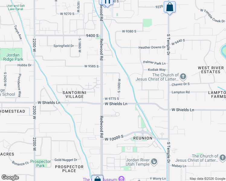map of restaurants, bars, coffee shops, grocery stores, and more near 9700 South 1650 West in South Jordan