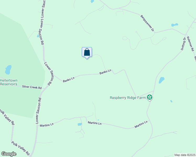 map of restaurants, bars, coffee shops, grocery stores, and more near 2618 Banko Lane in Hellertown