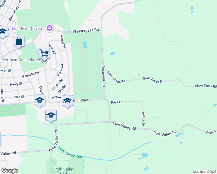 map of restaurants, bars, coffee shops, grocery stores, and more near 3515 Reservoir Road in Hellertown