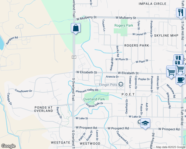 map of restaurants, bars, coffee shops, grocery stores, and more near 1005 Andrews Peak Drive in Fort Collins