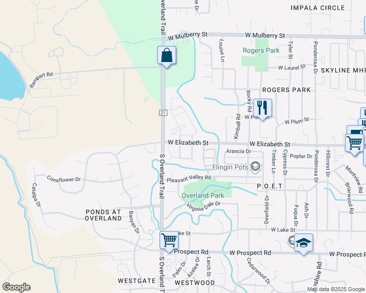 map of restaurants, bars, coffee shops, grocery stores, and more near 1000 Cuerto Lane in Fort Collins