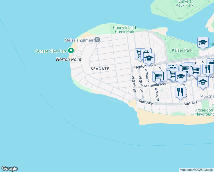 map of restaurants, bars, coffee shops, grocery stores, and more near 4028 Surf Avenue in Brooklyn