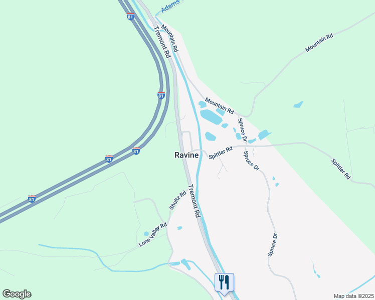 map of restaurants, bars, coffee shops, grocery stores, and more near 228 Tremont Road in Pine Grove