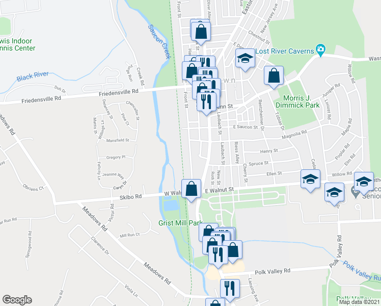 map of restaurants, bars, coffee shops, grocery stores, and more near 211 Front Street in Hellertown