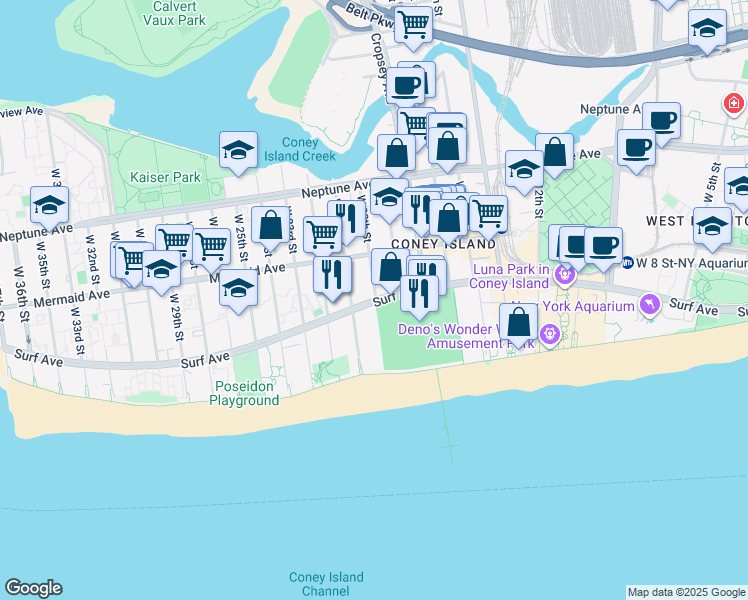 map of restaurants, bars, coffee shops, grocery stores, and more near in Brooklyn