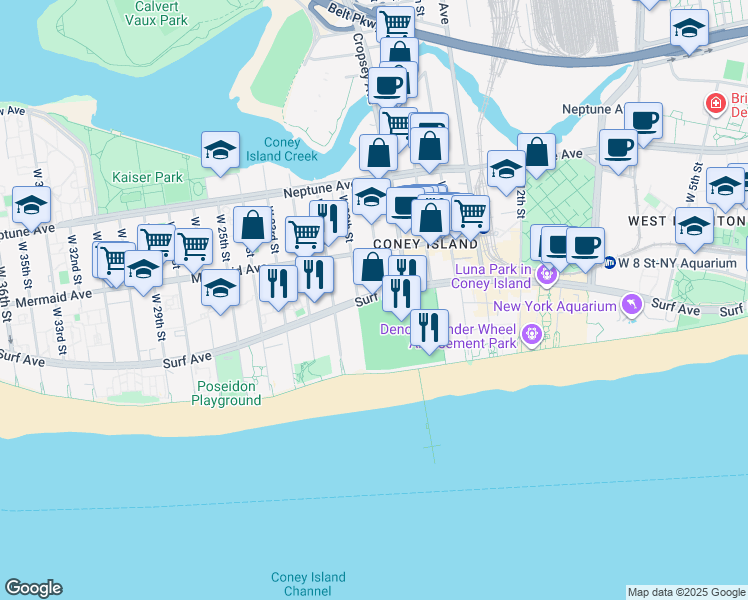 map of restaurants, bars, coffee shops, grocery stores, and more near in Brooklyn