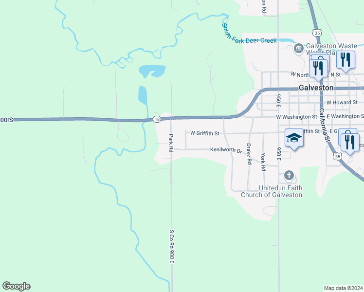 map of restaurants, bars, coffee shops, grocery stores, and more near 540 Kenilworth Lane in Galveston