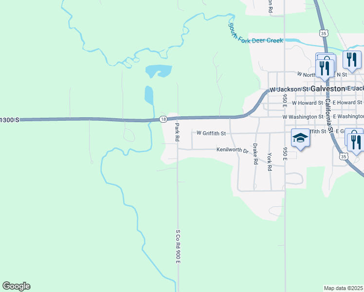 map of restaurants, bars, coffee shops, grocery stores, and more near 540 Kenilworth Lane in Galveston