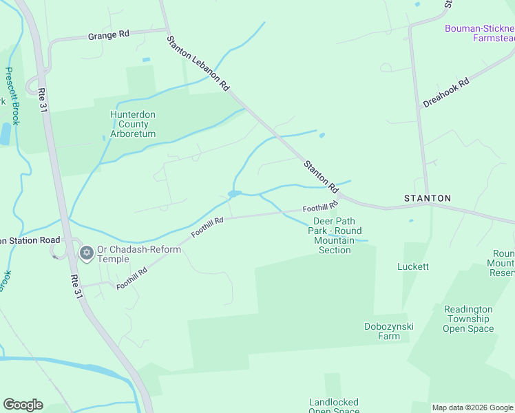 map of restaurants, bars, coffee shops, grocery stores, and more near 115 Foothill Road in Flemington