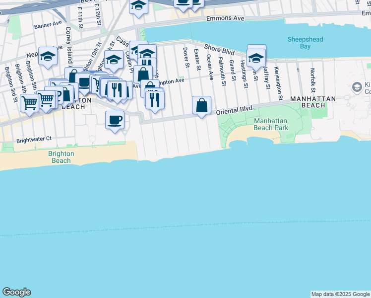 map of restaurants, bars, coffee shops, grocery stores, and more near 286 Coleridge Street in Brooklyn