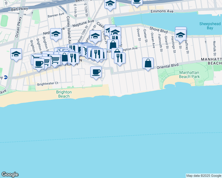 map of restaurants, bars, coffee shops, grocery stores, and more near 272 Corbin Place in Brooklyn