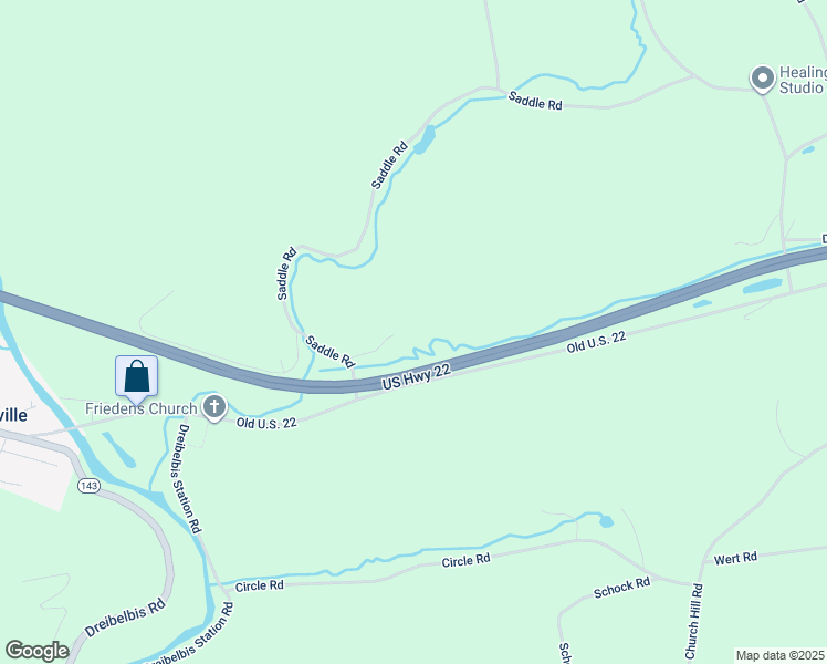 map of restaurants, bars, coffee shops, grocery stores, and more near 19 Featherhill Road in Lenhartsville