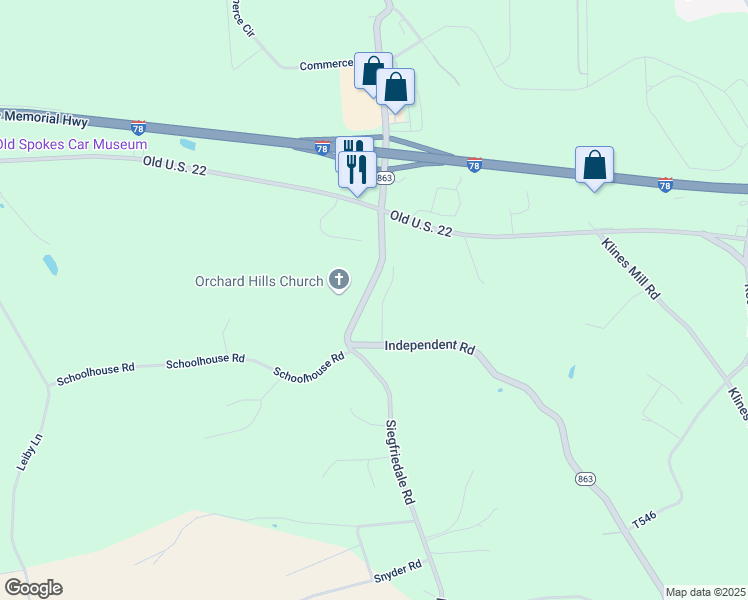 map of restaurants, bars, coffee shops, grocery stores, and more near 2074 Katem Court in Breinigsville