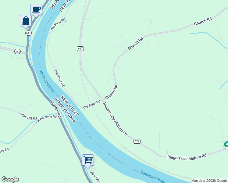 map of restaurants, bars, coffee shops, grocery stores, and more near 435 Church Road in Milford