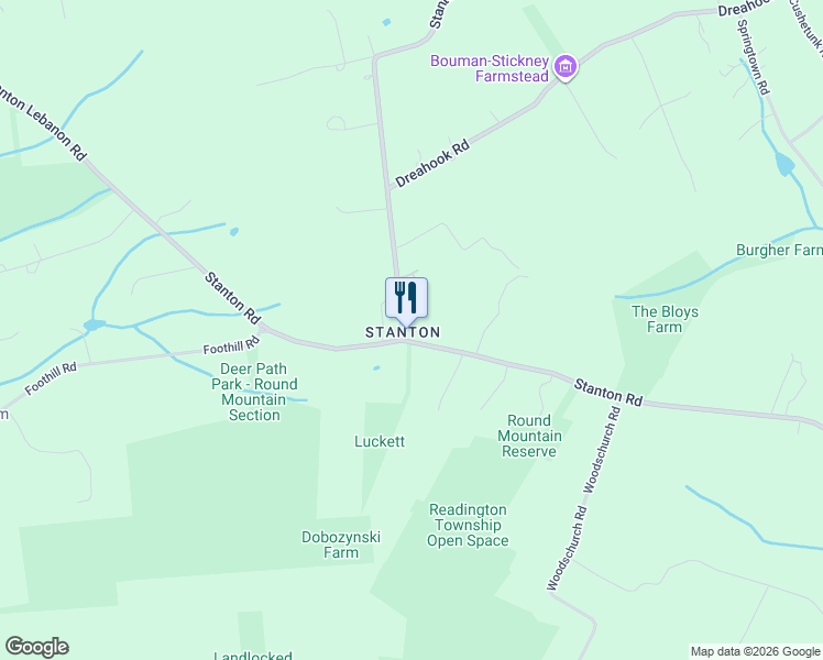 map of restaurants, bars, coffee shops, grocery stores, and more near in Readington Township