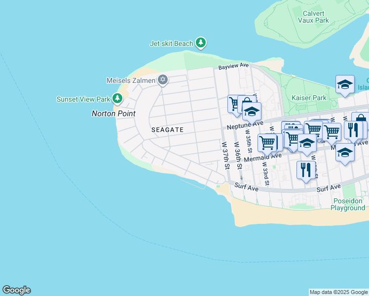 map of restaurants, bars, coffee shops, grocery stores, and more near 4028 Surf Avenue in Brooklyn