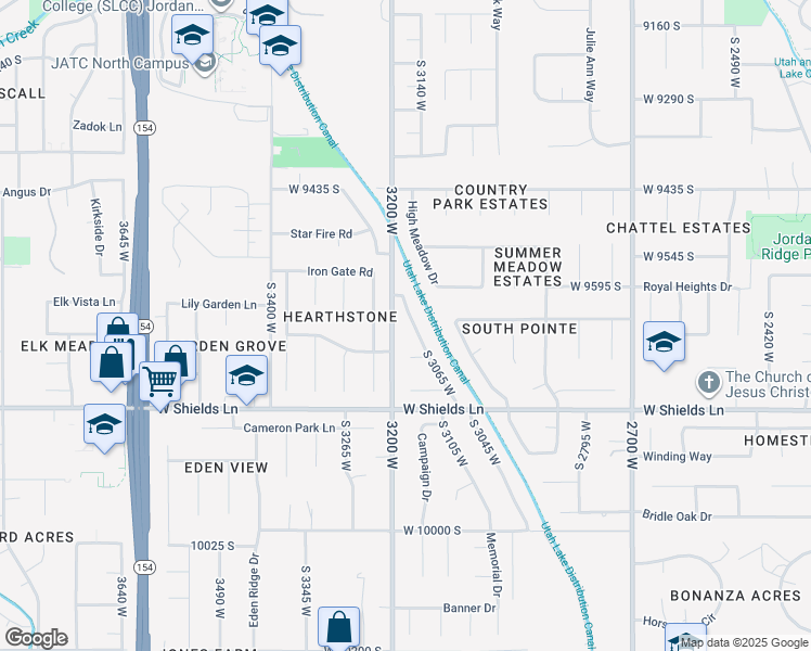map of restaurants, bars, coffee shops, grocery stores, and more near 9662 South 3065 West in South Jordan