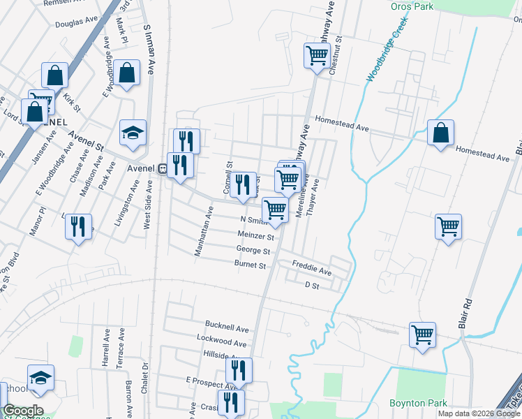 map of restaurants, bars, coffee shops, grocery stores, and more near 29 Harvard Avenue in Woodbridge Township
