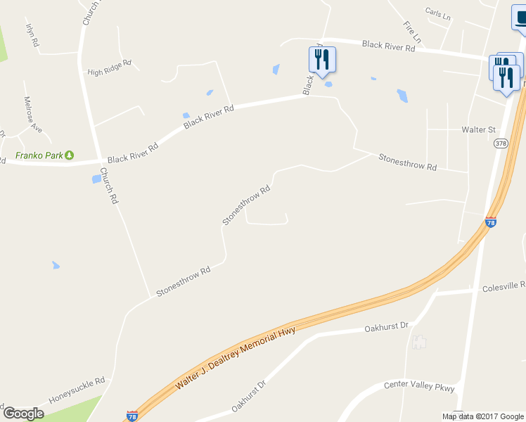 map of restaurants, bars, coffee shops, grocery stores, and more near 1930 Stonesthrow Road in Bethlehem