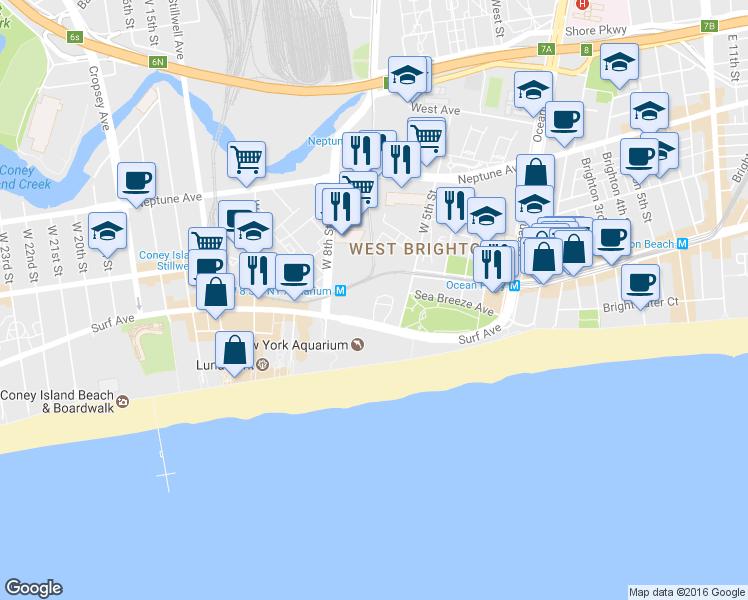 map of restaurants, bars, coffee shops, grocery stores, and more near in Brooklyn