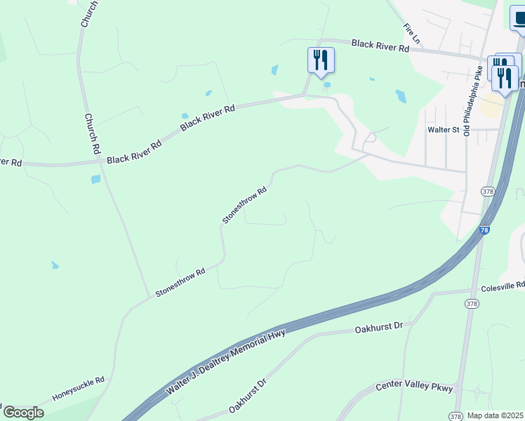 map of restaurants, bars, coffee shops, grocery stores, and more near 1930 Stonesthrow Road in Bethlehem