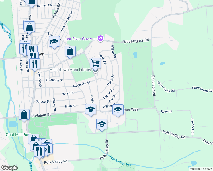 map of restaurants, bars, coffee shops, grocery stores, and more near 839 Maple Road in Hellertown