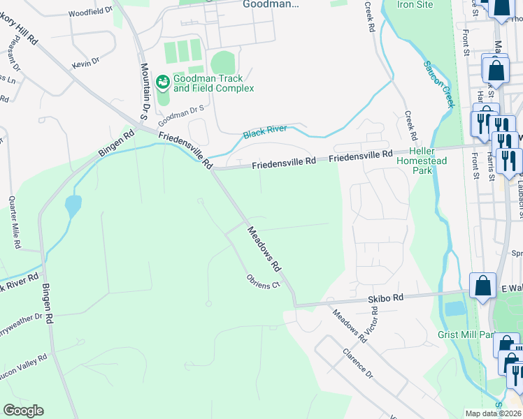 map of restaurants, bars, coffee shops, grocery stores, and more near 1787 Brad Lane in Bethlehem