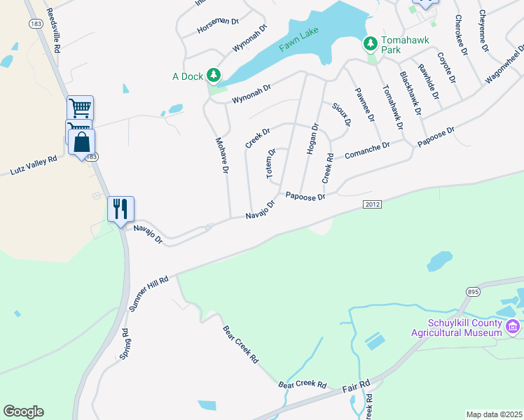 map of restaurants, bars, coffee shops, grocery stores, and more near 169 Navajo Drive in Auburn