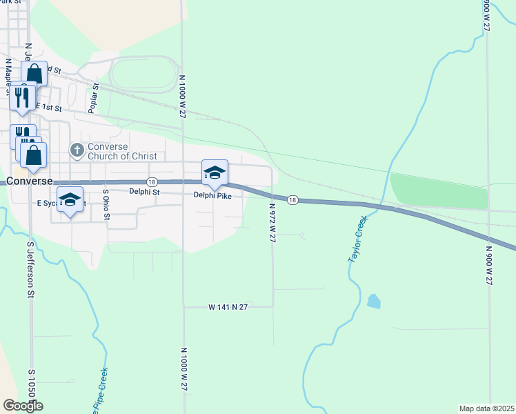 map of restaurants, bars, coffee shops, grocery stores, and more near 900-9822 E Delphi St in Converse