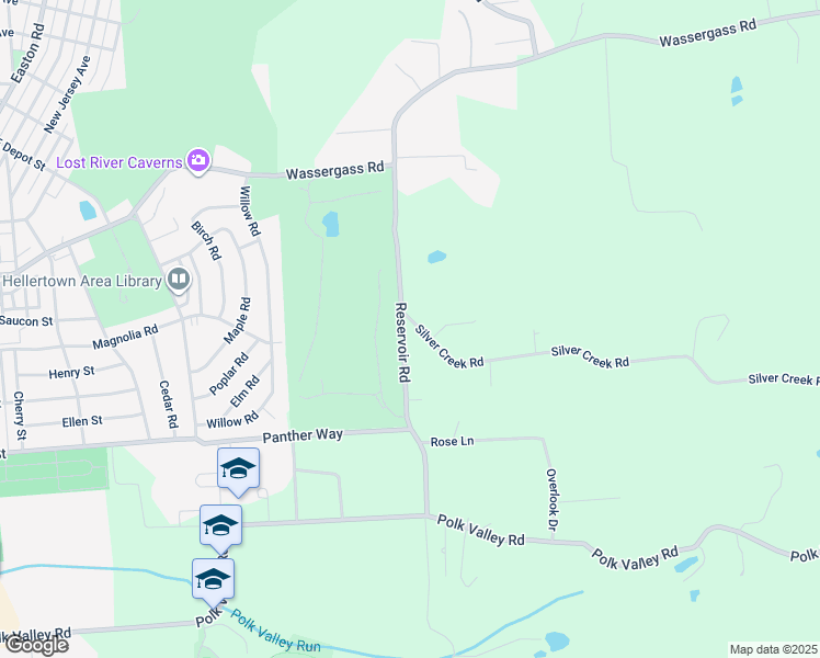 map of restaurants, bars, coffee shops, grocery stores, and more near 3531 Reservoir Road in Hellertown