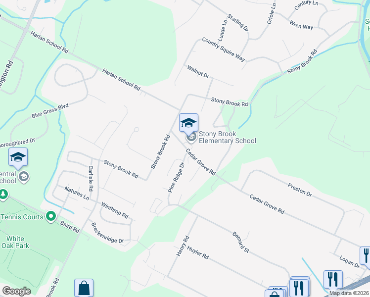 map of restaurants, bars, coffee shops, grocery stores, and more near 136 Cedar Grove Road in Branchburg