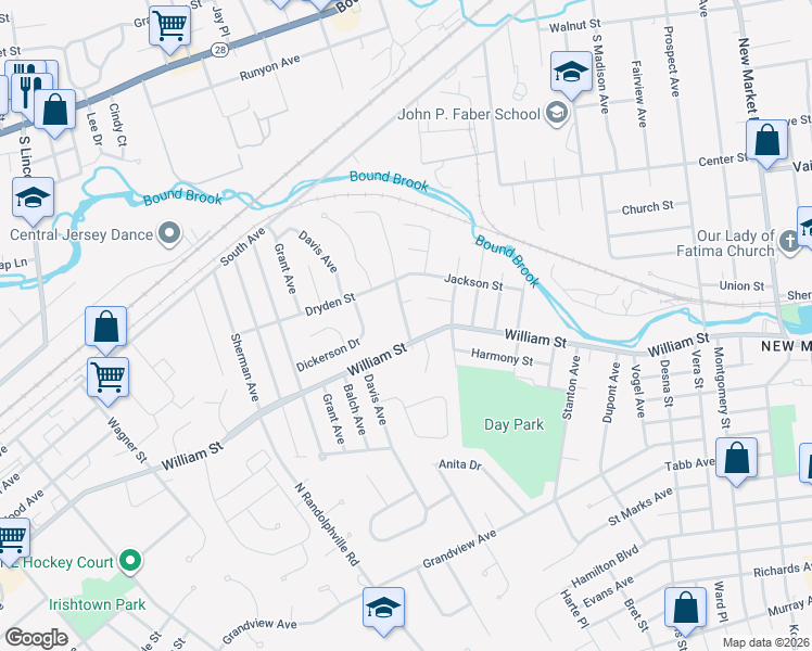 map of restaurants, bars, coffee shops, grocery stores, and more near 5 Michael Street in Piscataway Township