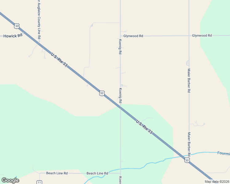 map of restaurants, bars, coffee shops, grocery stores, and more near 15579 Koenig Road in St. Marys