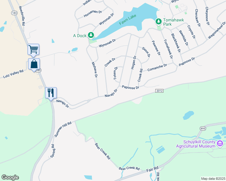 map of restaurants, bars, coffee shops, grocery stores, and more near 167 Navajo Drive in Auburn