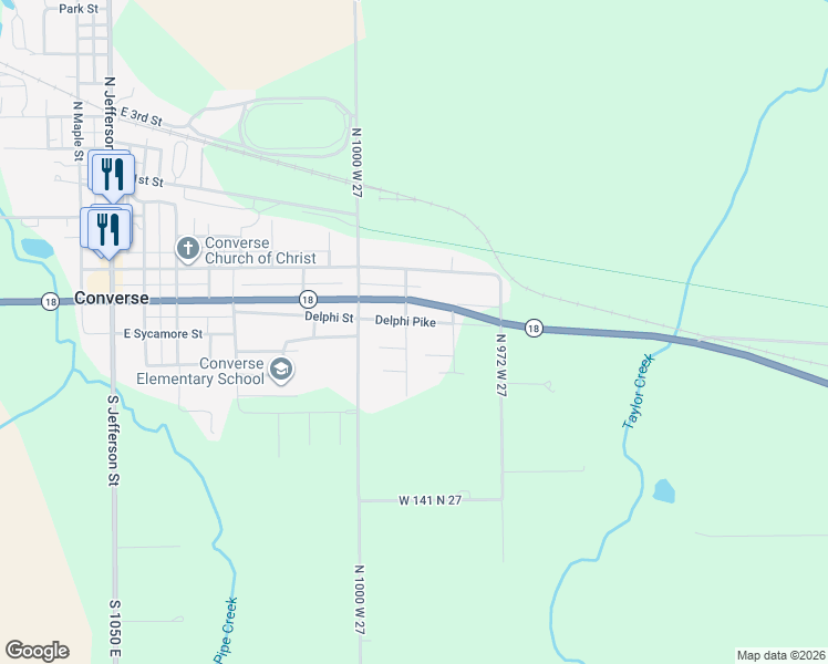 map of restaurants, bars, coffee shops, grocery stores, and more near 302 South 2nd Street in Converse