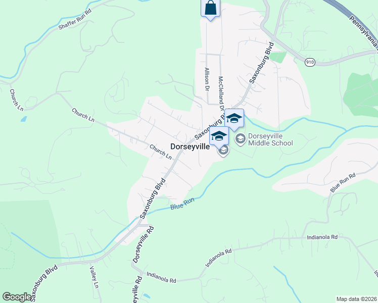 map of restaurants, bars, coffee shops, grocery stores, and more near in Allegheny County