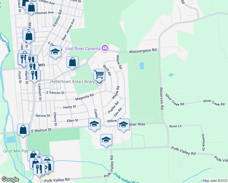 map of restaurants, bars, coffee shops, grocery stores, and more near 839 Magnolia Road in Hellertown