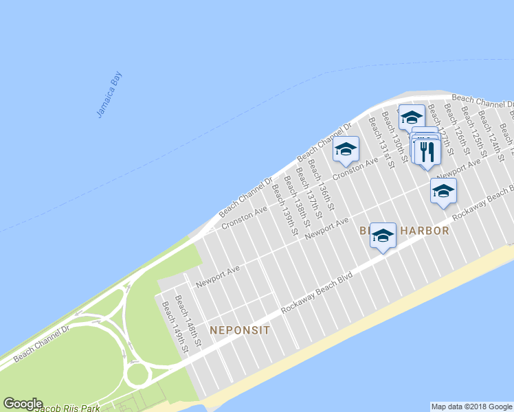map of restaurants, bars, coffee shops, grocery stores, and more near 5-06 B 141 Street in Queens