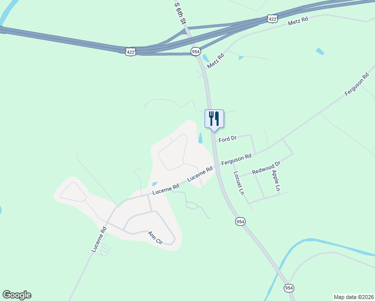 map of restaurants, bars, coffee shops, grocery stores, and more near 129 Huckleberry Road in Indiana