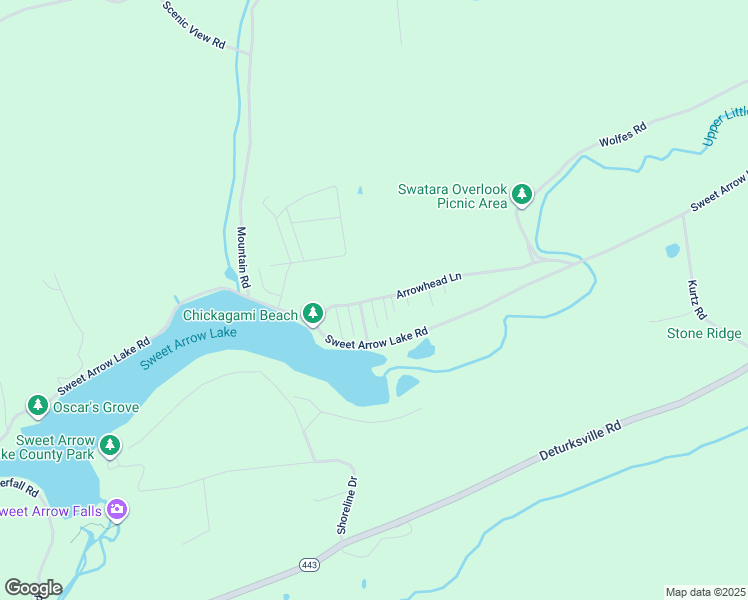map of restaurants, bars, coffee shops, grocery stores, and more near 6 Blue Gill Lane in Pine Grove