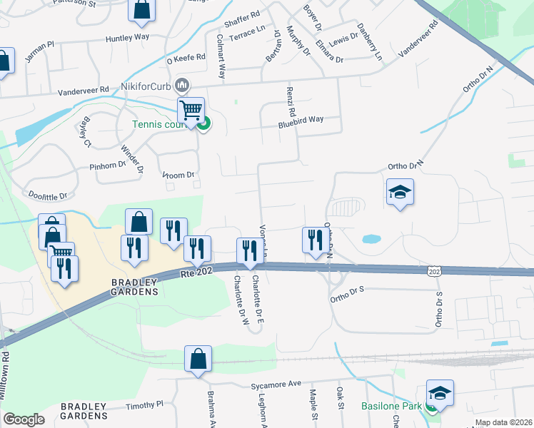 map of restaurants, bars, coffee shops, grocery stores, and more near 31 Alpine Way in Raritan