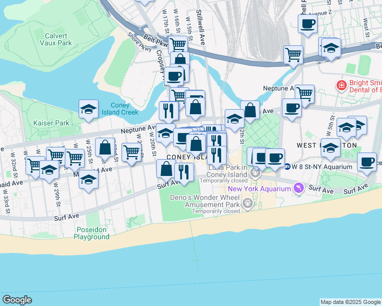 map of restaurants, bars, coffee shops, grocery stores, and more near in Brooklyn