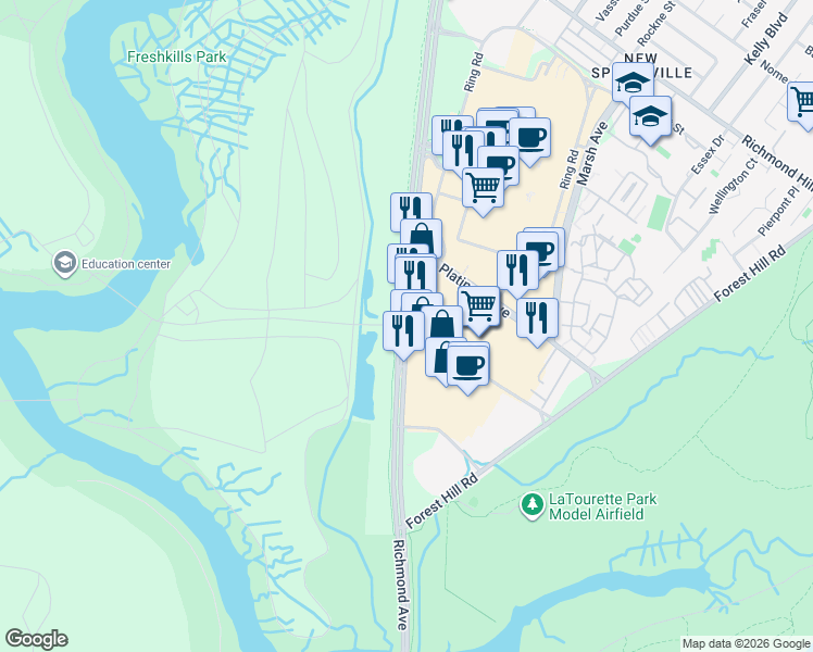 map of restaurants, bars, coffee shops, grocery stores, and more near in Staten Island